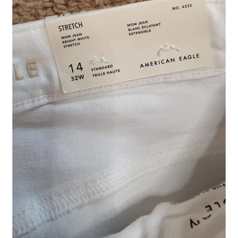 American Eagle Stretch White Mom Jean- Size 14